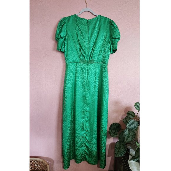SALONI 100% Silk Green Bianca Midi Dress NWT Size 10 - Picture 6 of 17